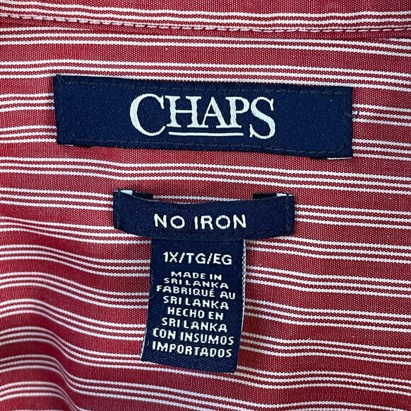 Chaps Womens Plus 1X No Iron Floral Button Up Shirt Long Sleeve Blouse Top - Picture 3 of 10